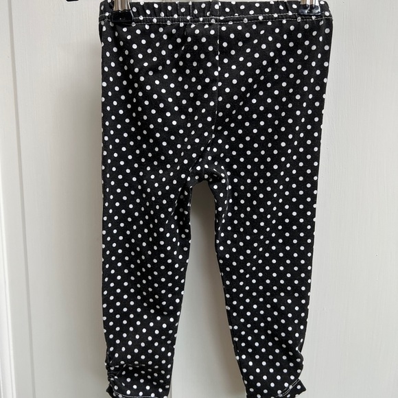 Young Hearts 24M Black and White Polka Dot Stretch Leggings Pants - Picture 3 of 4